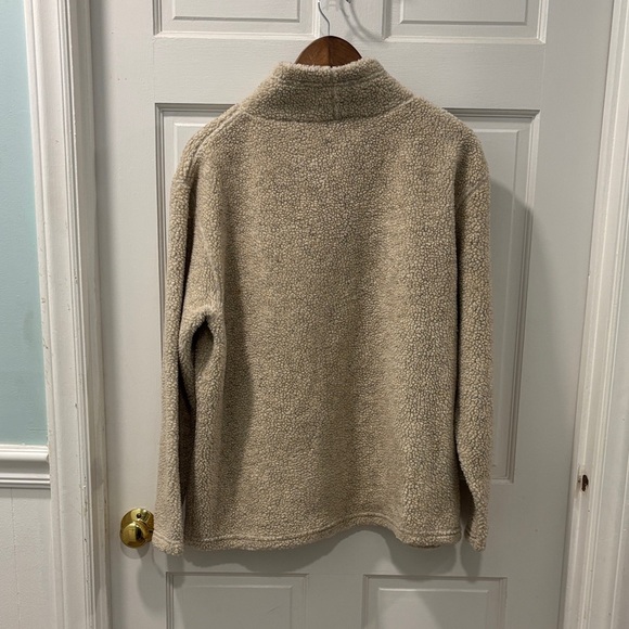 Vintage GAP Teddy Sherpa Pullover Size Large Oatmeal Color Cozy Cabincore - Picture 5 of 6